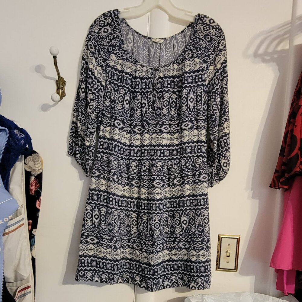 Forever 21 Navy Ikat Dress